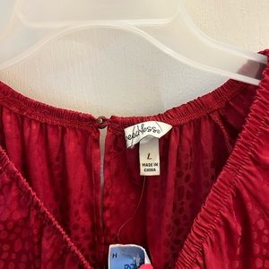 Long sleeve red cutout dress